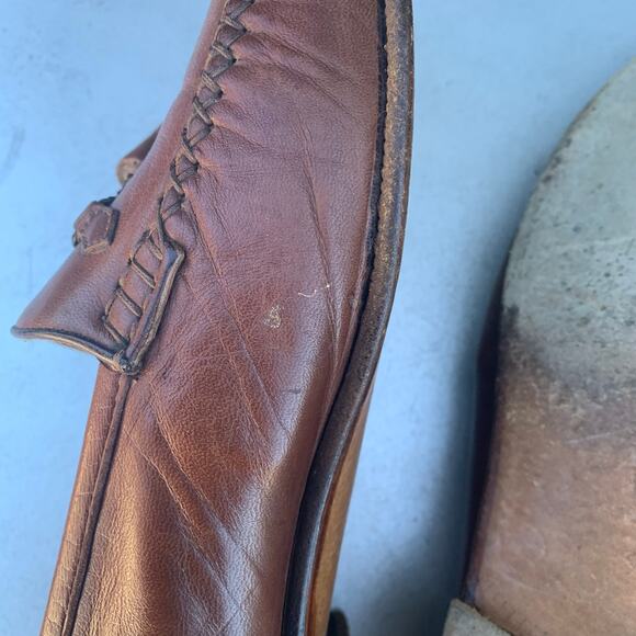 Moreschi Italian Brown Leather Tassel Loafers Italian Vintage Men’s 9 main image 6